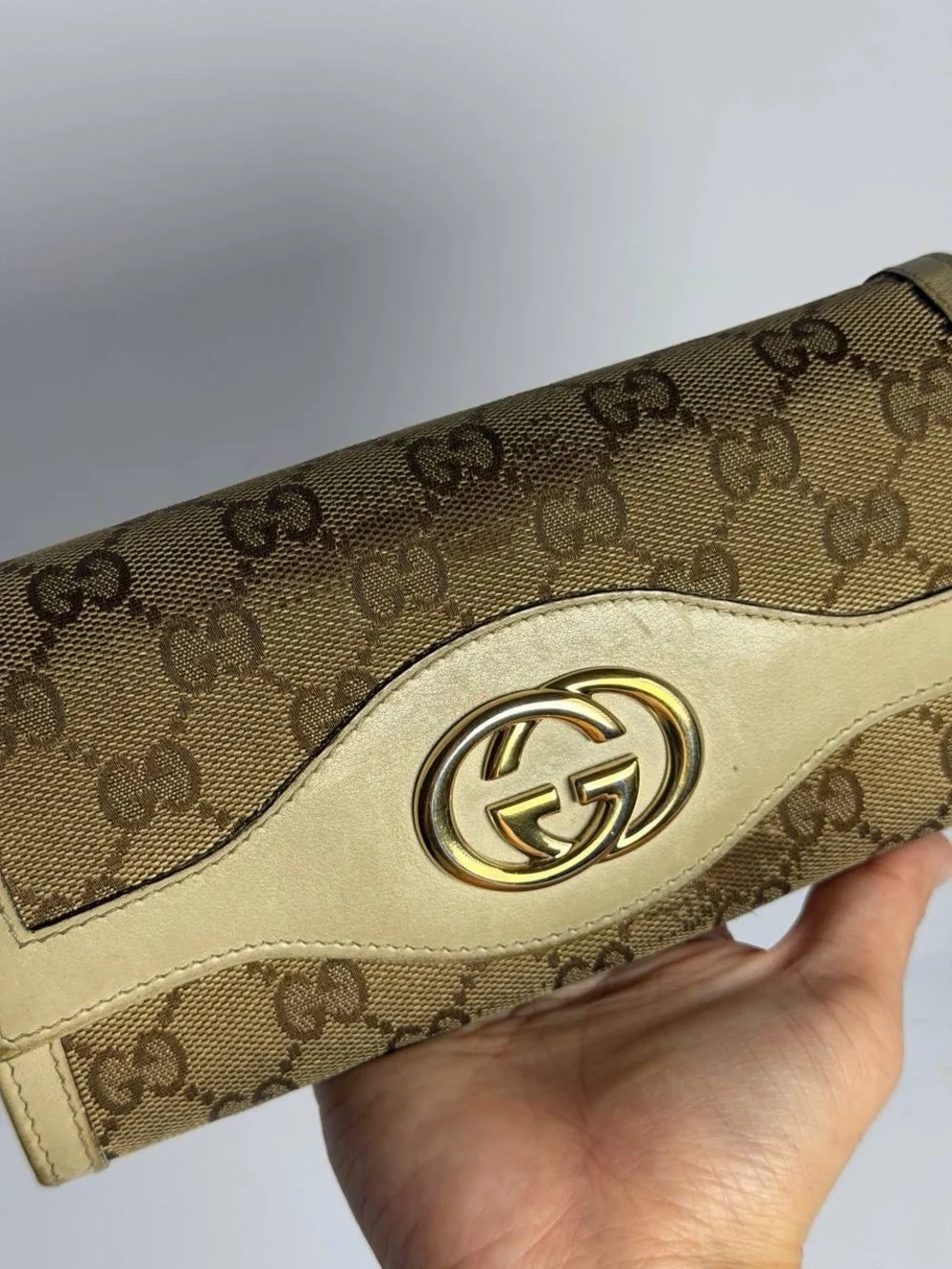 Gucci Sukey Beige GG Canvas Continental Wallet - Picture 4 of 14